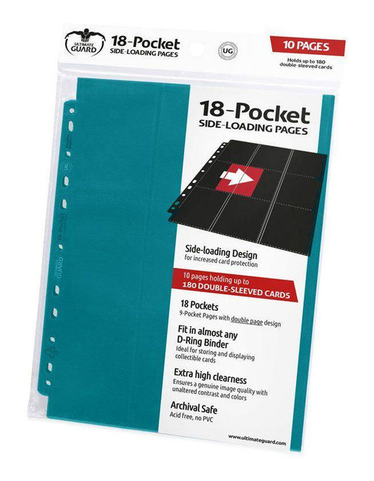 Ultimate Guard 18-Pocket Pages Side-Loading Petrolblau (10)
