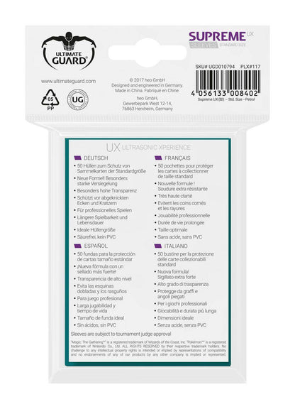 Ultimate Guard Supreme UX Sleeves Standardgröße Petrolblau (50)