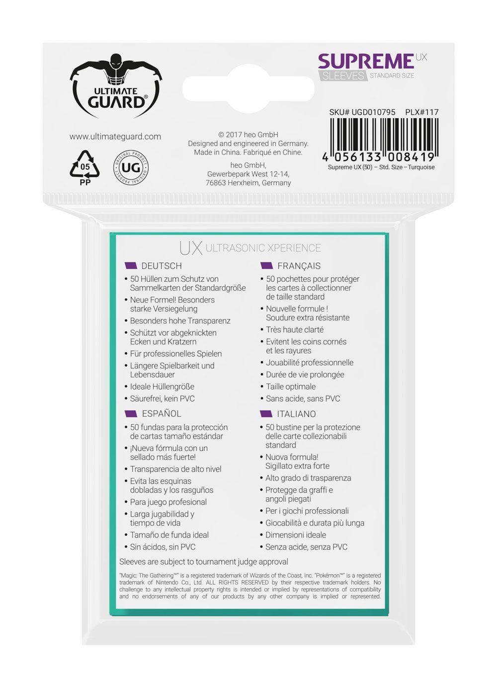 Ultimate Guard Supreme UX Sleeves Standardgröße Türkis (50)