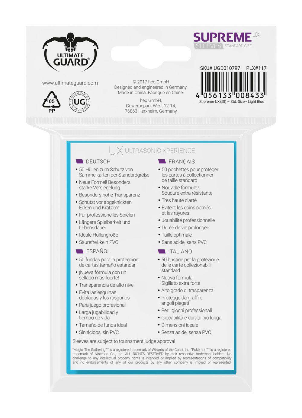 Ultimate Guard Supreme UX Sleeves Standardgröße Hellblau (50)