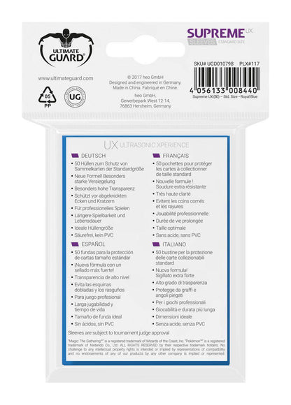 Ultimate Guard Supreme UX Sleeves Standardgröße Königsblau (50)