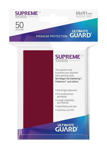 Ultimate Guard Supreme UX Sleeves Standardgröße Burgundrot (50)