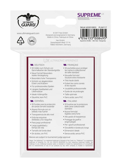 Ultimate Guard Supreme UX Sleeves Standardgröße Burgundrot (50)