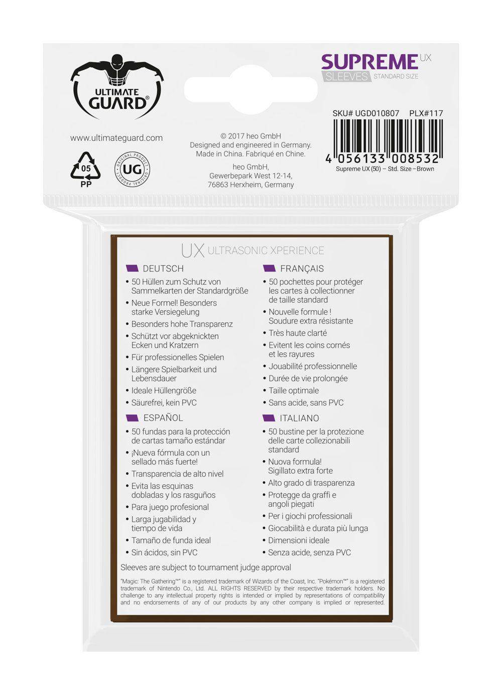 Ultimate Guard Supreme UX Sleeves Standardgröße Braun (50)