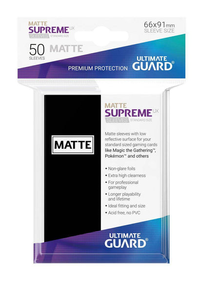 Ultimate Guard Supreme UX Sleeves Standardgröße Matt Schwarz (50)