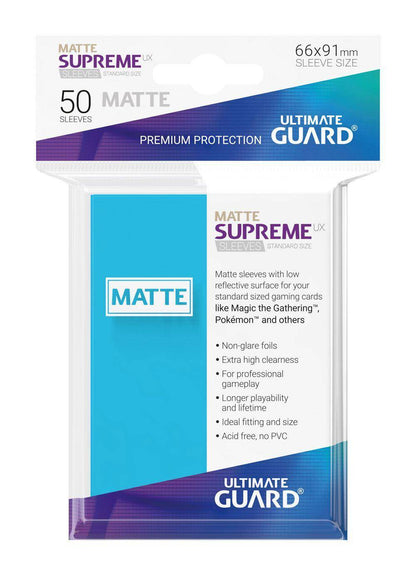 Ultimate Guard Supreme UX Sleeves Standardgröße Matt Hellblau (50)