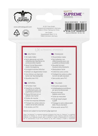 Ultimate Guard Supreme UX Sleeves Standardgröße Matt Rot (50)