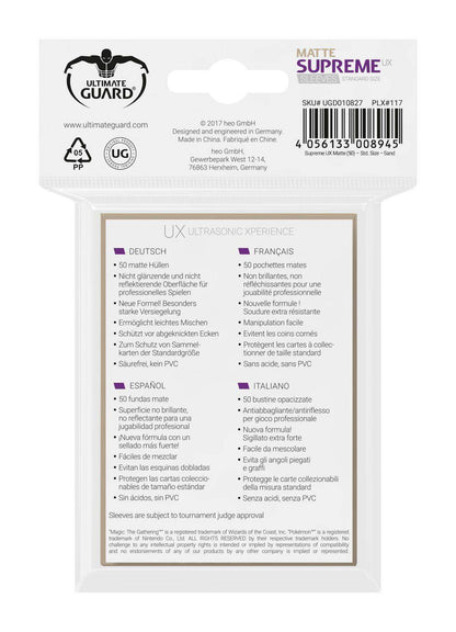 Ultimate Guard Supreme UX Sleeves Standardgröße Matt Sand (50)