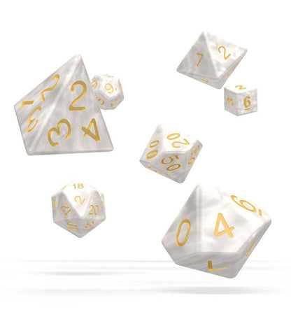 Oakie Doakie Dice Würfel RPG-Set Marble - Weiß (7)