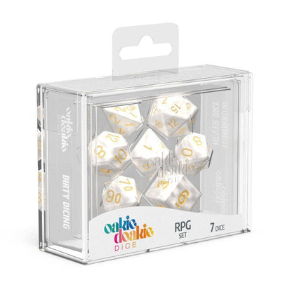 Oakie Doakie Dice Würfel RPG-Set Marble - Weiß (7)