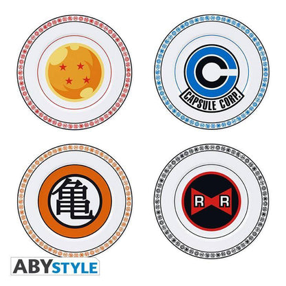Dragon Ball - Set aus 4 Tellern - Embleme