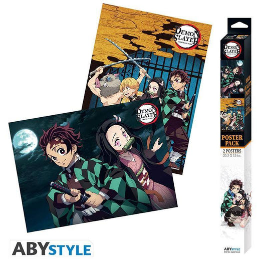 Demon Slayer - Poster Doppelpack Gruppe & Duo 52 x 38 cm