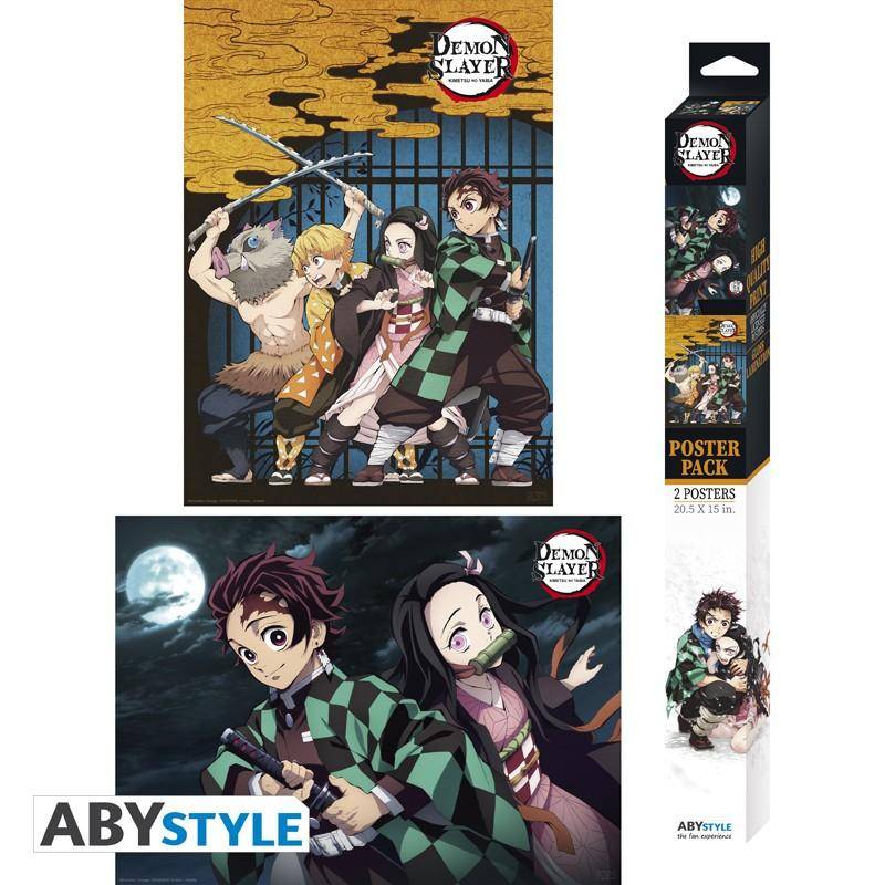 Demon Slayer - Poster Doppelpack Gruppe & Duo 52 x 38 cm
