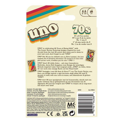 UNO Kartenspiel Iconic Series Jubiläumsedition 1970's