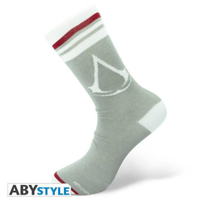 Assassin's Creed - Socken - Grau - Weiß - "Crest"