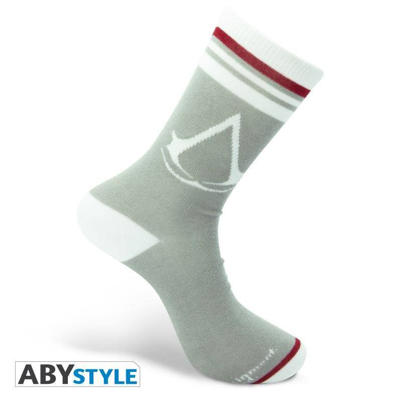 Assassin's Creed - Socken - Grau - Weiß - "Crest"