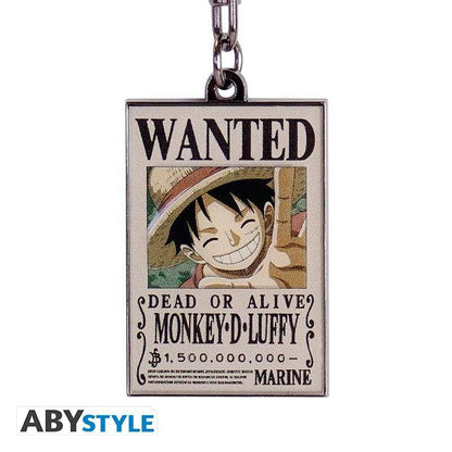 One Piece - Metall Schlüsselanhänger Wanted Ruffy