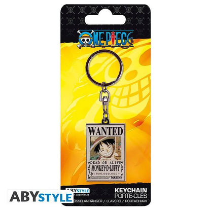 One Piece - Metall Schlüsselanhänger Wanted Ruffy