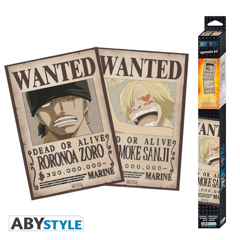 One Piece - Satz 2 Chibi-Poster - Gesucht Zoro & Sanji (52x35)