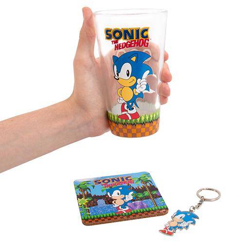 Sonic the Hedgehog - Geschenkset Retro - Tasse, Untersetzer & Schlüsselanhänger