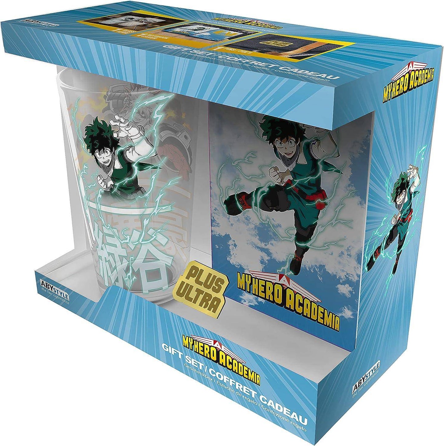 My Hero Academia - Geschenkset Deku - Glas, Anstecker & Notizbuch