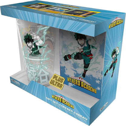 My Hero Academia - Geschenkset Deku - Glas, Anstecker & Notizbuch