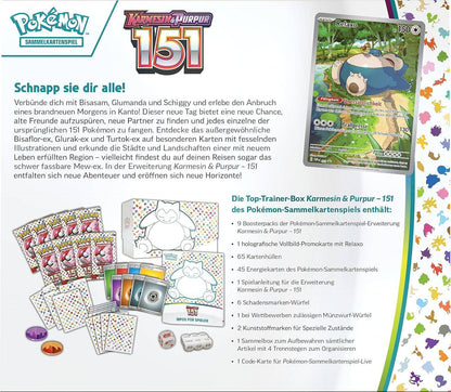 Pokemon TCG Karmesin & Purpur 151 Top Trainer Box DE