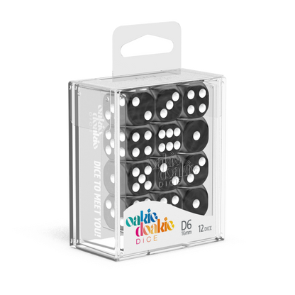 Oakie Doakie Dice - W6 Würfel Set Marmor schwarz - 16 mm
