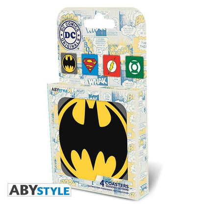 DC Comics - Untersetzer 4er-Set Batman, Superman, Flash & Green Lantern