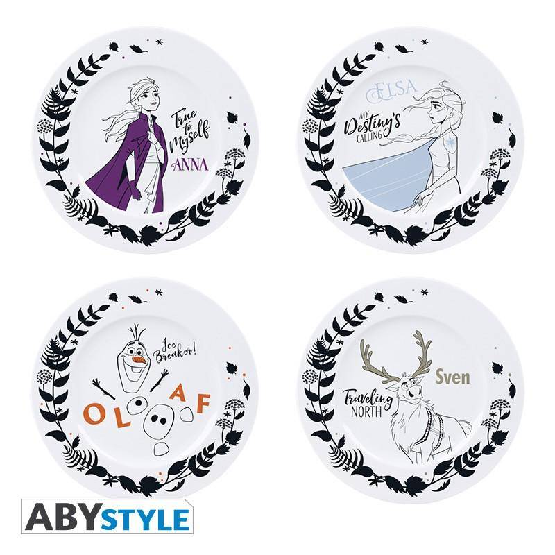 Disney - Teller 4er-Set Frozen Anna, Elsa, Olaf & Sven