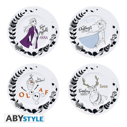 Disney - Teller 4er-Set Frozen Anna, Elsa, Olaf & Sven