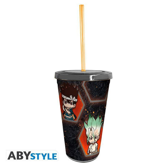 Dr. Stone - Trinkbecher mit Strohhalm Gruppe - 470 ml