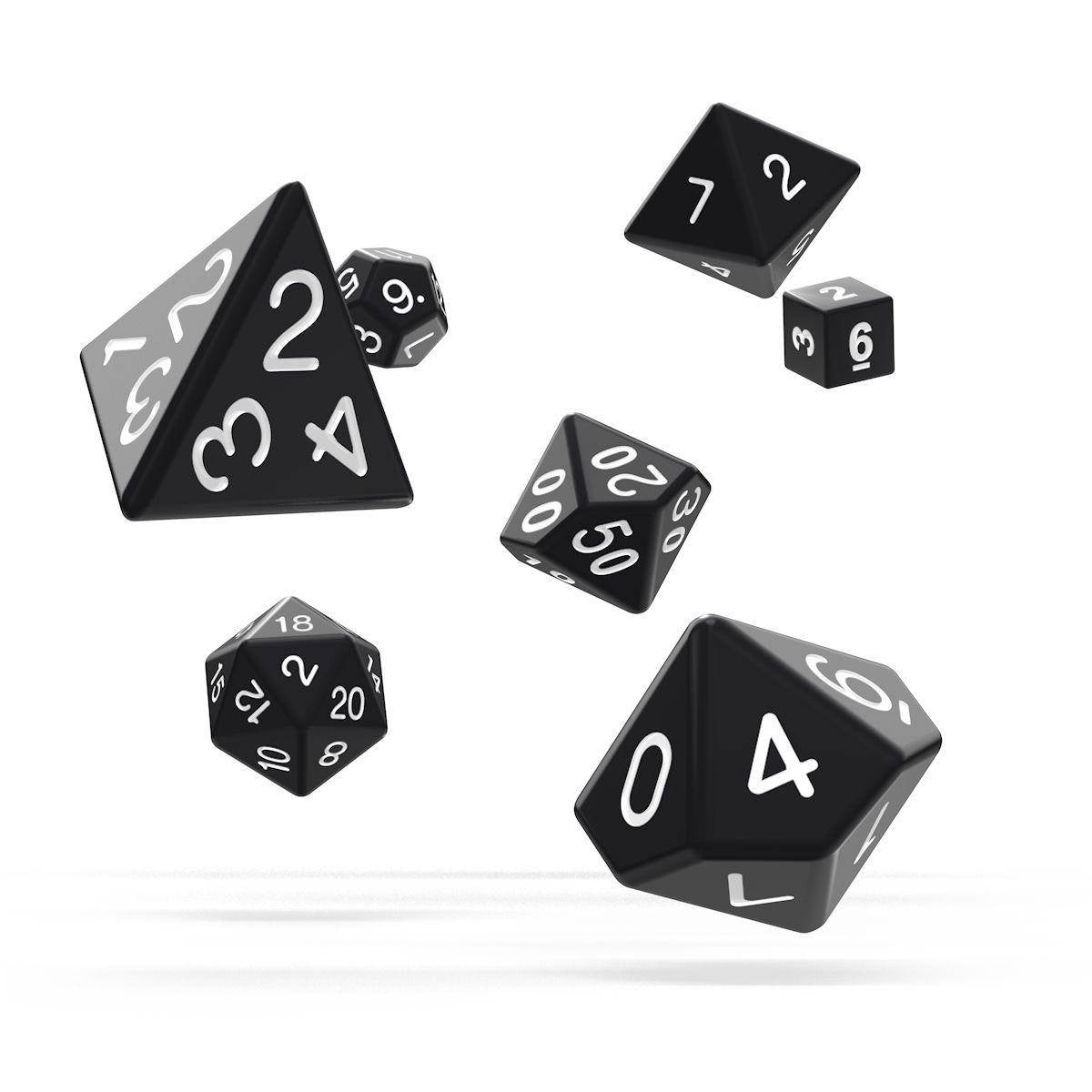 Oakie Doakie Dice - RPG Würfel Set Solid Schwarz - 7