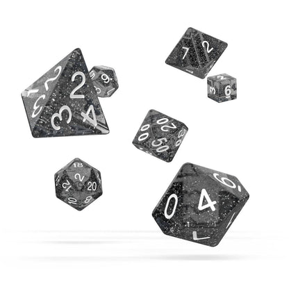 Oakie Doakie Dice - RPG Würfel Set Glitzer Schwarz - 7