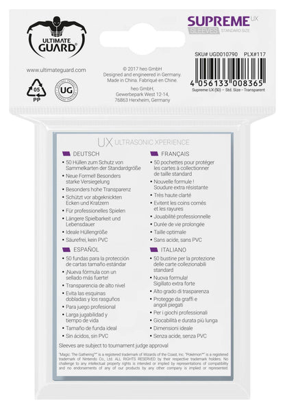 Ultimate Guard - Kartenhüllen Supreme UX Standardgröße - Transparent (50)