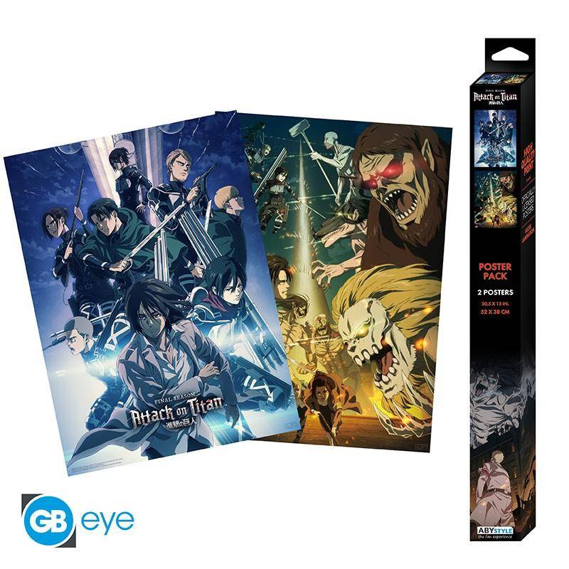 Attack on Titan - Poster Doppelpack Jäger & Titanen - 52 x 38 cm