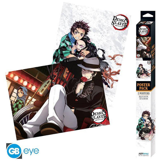 Demon Slayer - Poster Doppelpack Tanjiro, Nezuko & Muzan - 52 x 38 cm