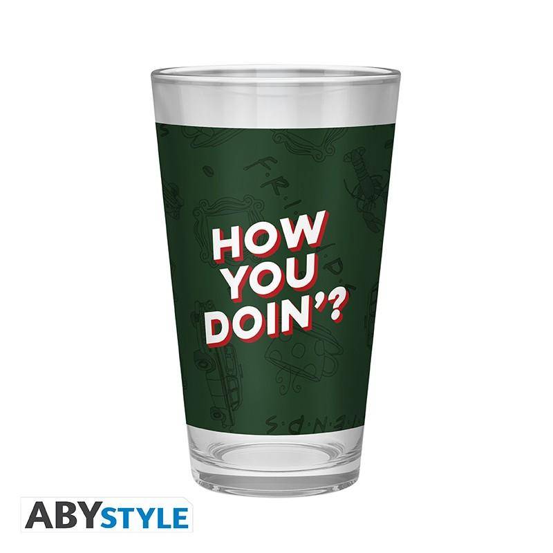 Friends - Geschenkset Central Perk - Glas, Notizbuch & Anstecker