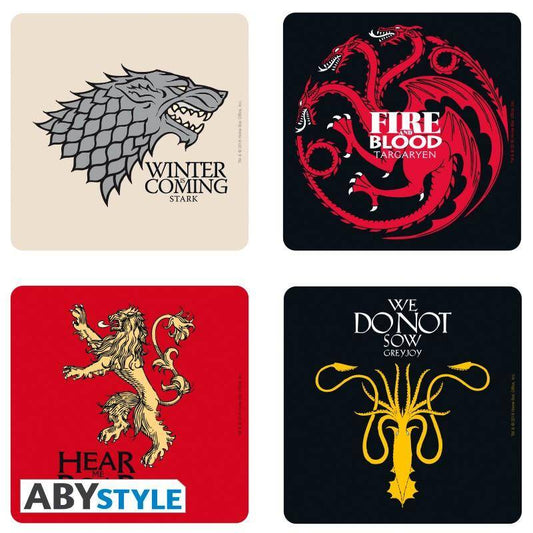 Game of Thrones - Untersetzer Set Häuser - 10 x 10 cm