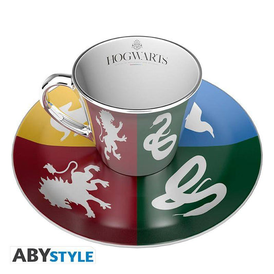 Harry Potter - Spiegeltasse & Teller-Set Hogwarts Häuser