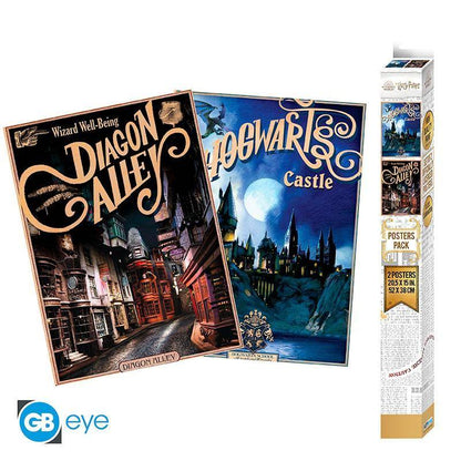 Harry Potter - Poster Set Schloss & Winkelgasse - 52 x 38 cm