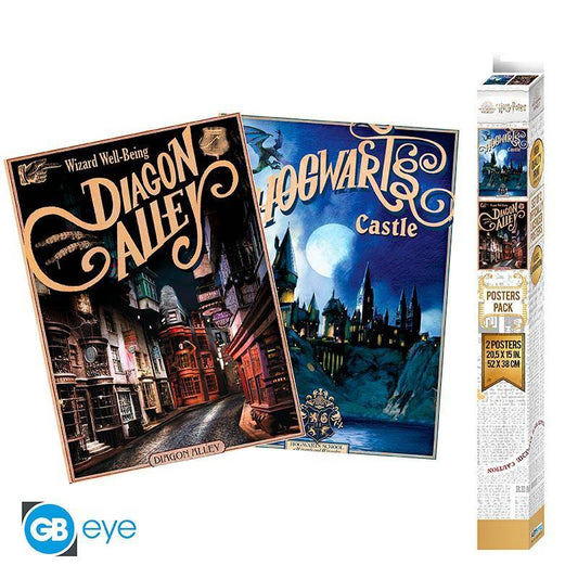 Harry Potter - Poster Set Schloss & Winkelgasse - 52 x 38 cm