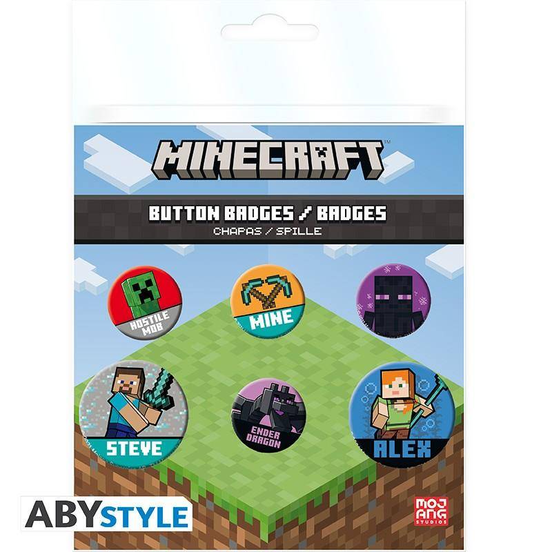 Minecraft- Anstecker Set Charaktere