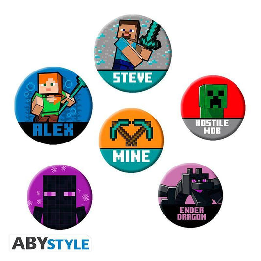 Minecraft- Anstecker Set Charaktere