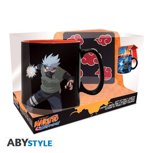 Naruto Shippuden - Geschenk Set Wärmewechsel Tasse & Untersetzer Kakashi & Itachi