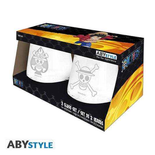 One Piece - Glas Set Ruffy & Ace - 300 ml