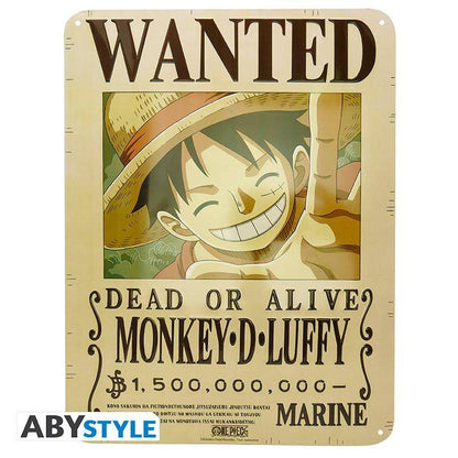 One Piece - Metallschild Kopfgeld Ruffy - 28 x 38 cm