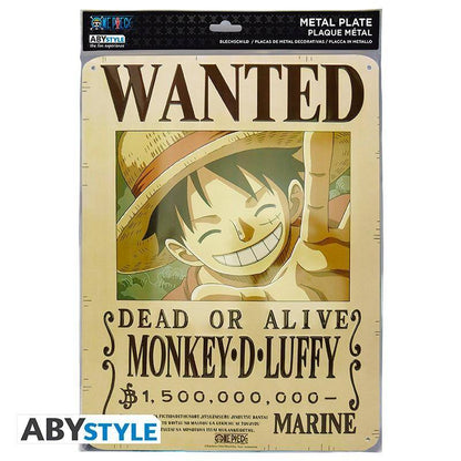 One Piece - Metallschild Kopfgeld Ruffy - 28 x 38 cm