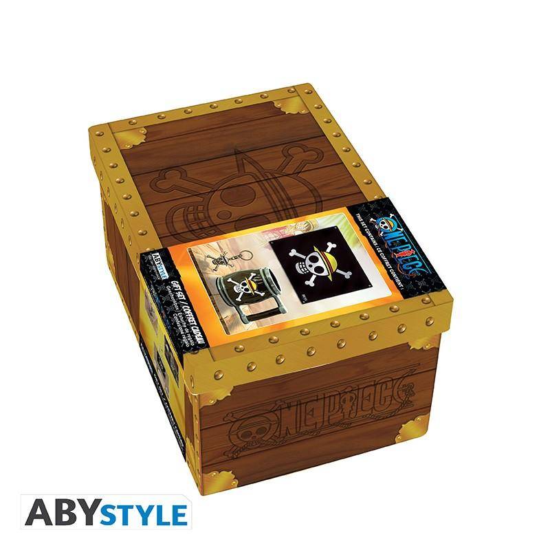 One Piece - Geschenkset - 3D Schlüsselanhänger, 3D Tasse & Flagge