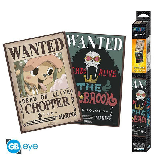 One Piece - Poster Set Kopfgeld Chopper & Brook - 52 x 35 cm